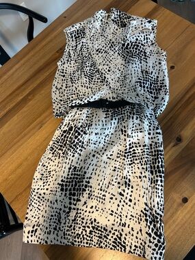Proenza Schouler Black and White Printed Sleeveless Dress